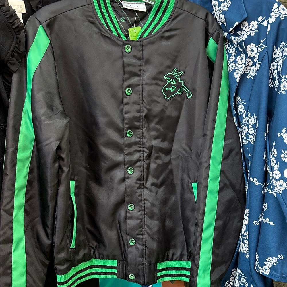Pokemon Black and Green Bomber Jacket New W/O Tags